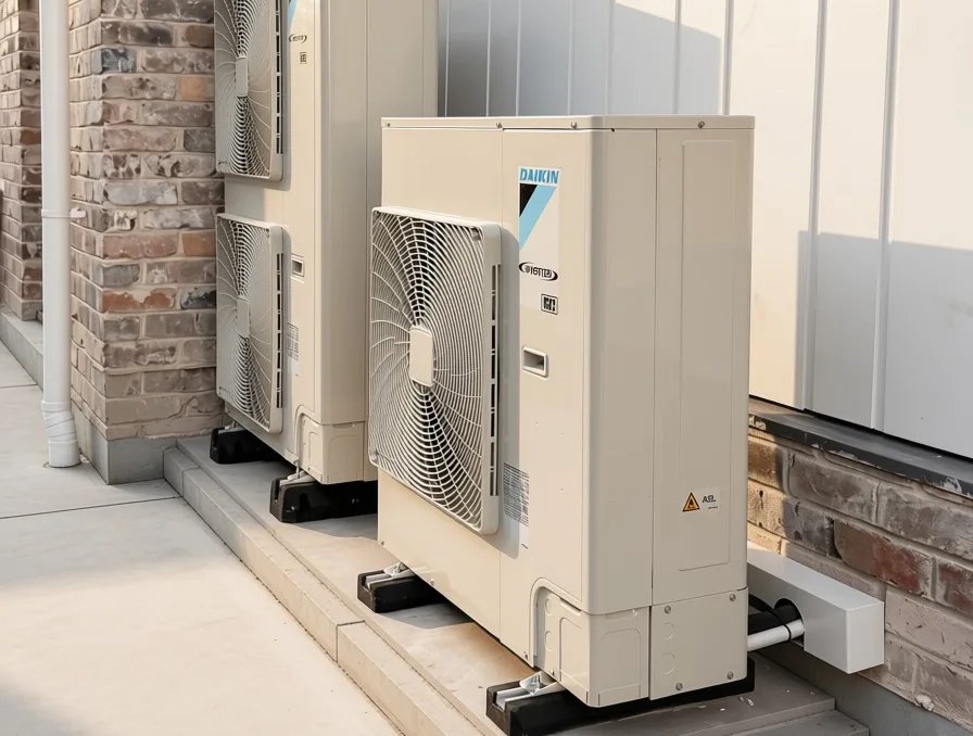 Twin Daikin multi-split outdoor units installed at a new-build Sydney home