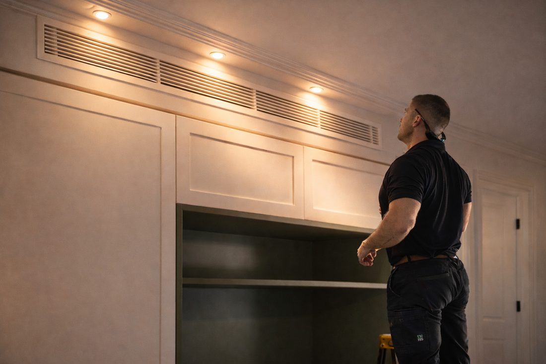Evercold technician installing air conditioning